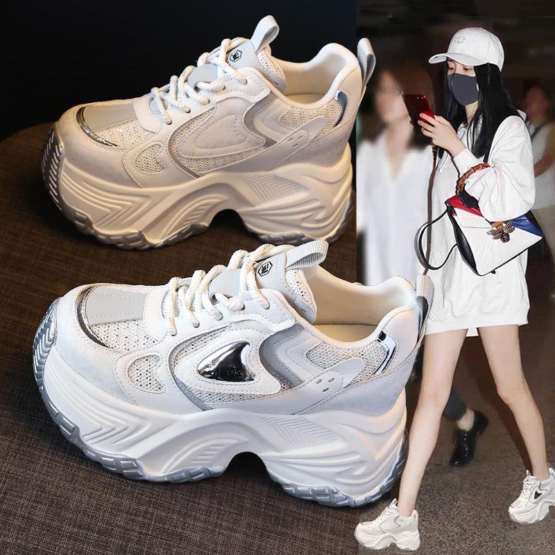 10.5cm增高~厚底内增高小超受欢迎的女爸爸鞋春季新款运动休闲鞋