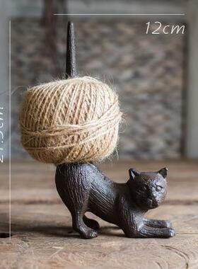 铸铁麻绳古架猫咪GCJ小鸟缝摆纫机饰件复杂货花装园庭院阳台