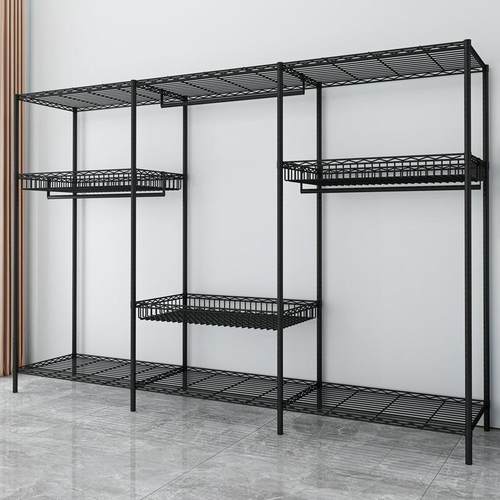 可拆卸金属网篮挂衣架加厚家用钢架出租房衣橱收纳架