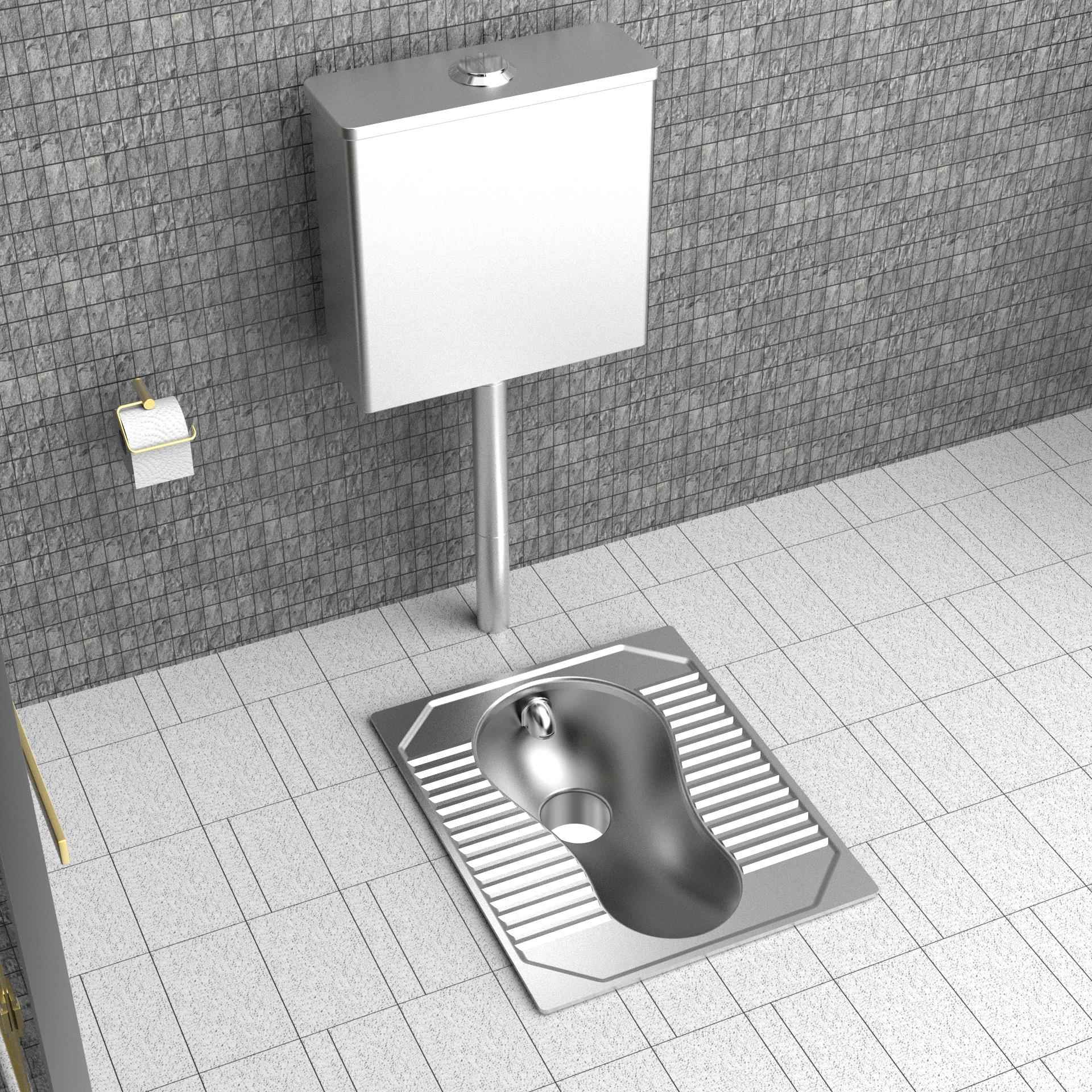 不锈钢蹲式马桶304不锈钢冲水器可与水箱配套使用厂家卫生间工厂