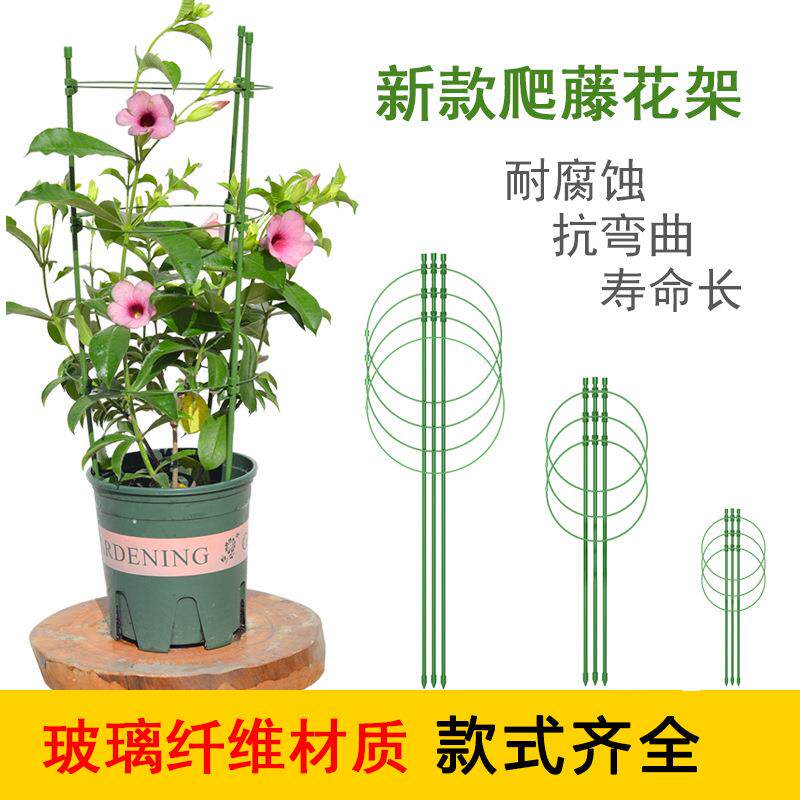 园艺用品爬藤花架植物攀爬架 玻璃纤维管铁环花支柱月季花架