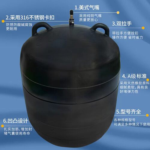 YMZ污水道止水实验加厚气囊市工程管道橡胶管压皮试囊封堵漏政水