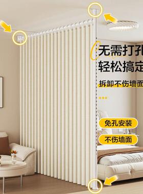 开放式厨房帘遮厅挡帘油烟专用屏门风拉帘客餐LEJ厅隔断折叠防帘