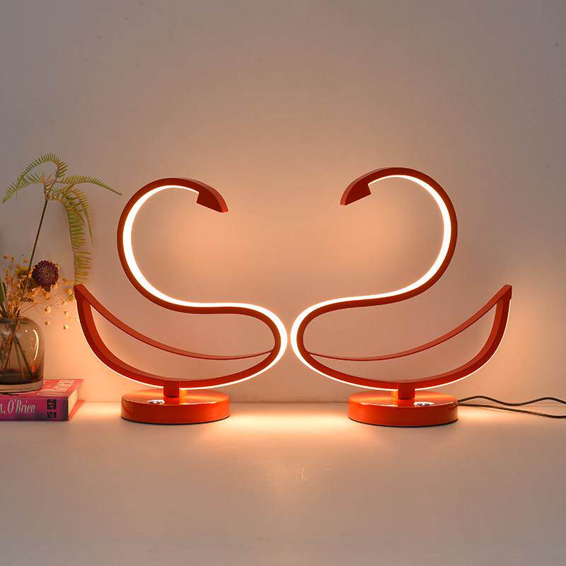 结婚台灯婚房床头灯卧室新娘陪嫁灯一对红色长明灯送闺蜜新婚礼物