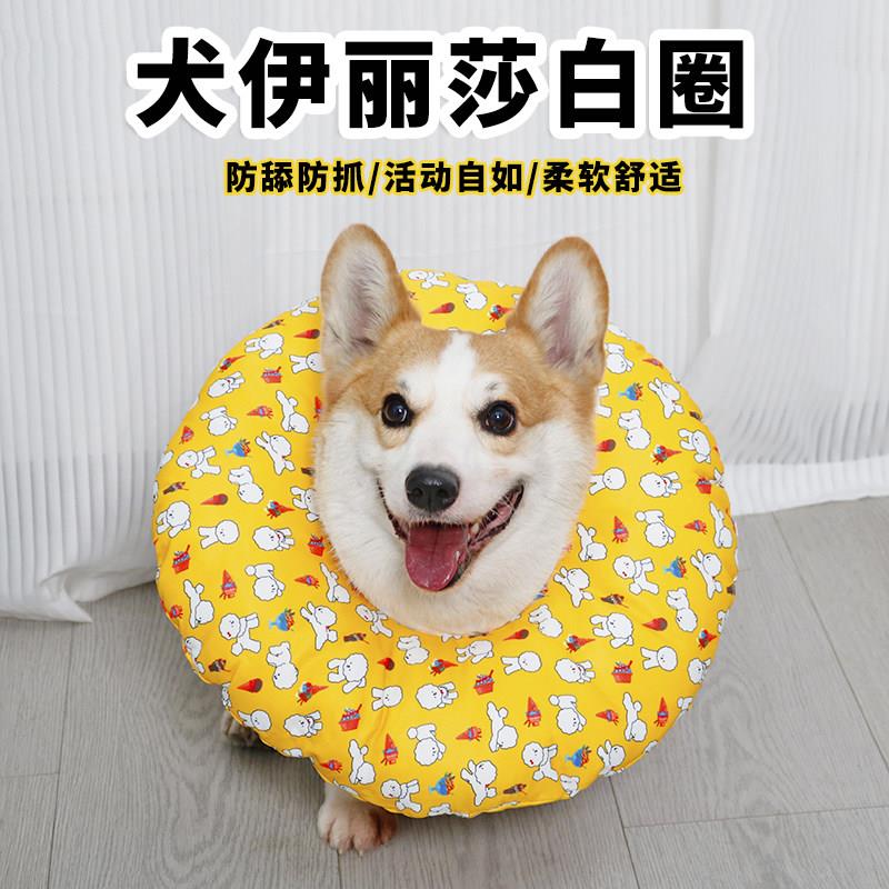 狗狗伊丽莎白圈脖圈柯基犬防舔防咬头套小型犬耻辱圈软圈绝育用品