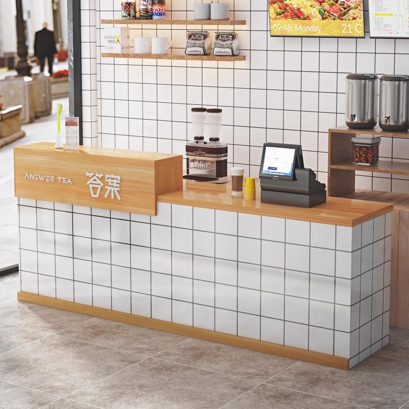 收银台简约柜台前台接待商用小型店铺吧台奶茶小吃店吧台餐饮店