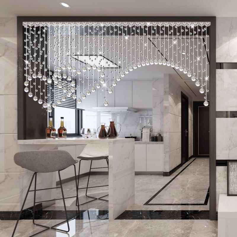 水晶珠帘隔断帘心用形新厅款客厅餐NAM过道卧室装饰帘子家帘免新