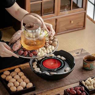 煮煮家用烤茶器炉围炉一套茶炉玻璃金室内茶壶茶炉陶陶电电煮茶小