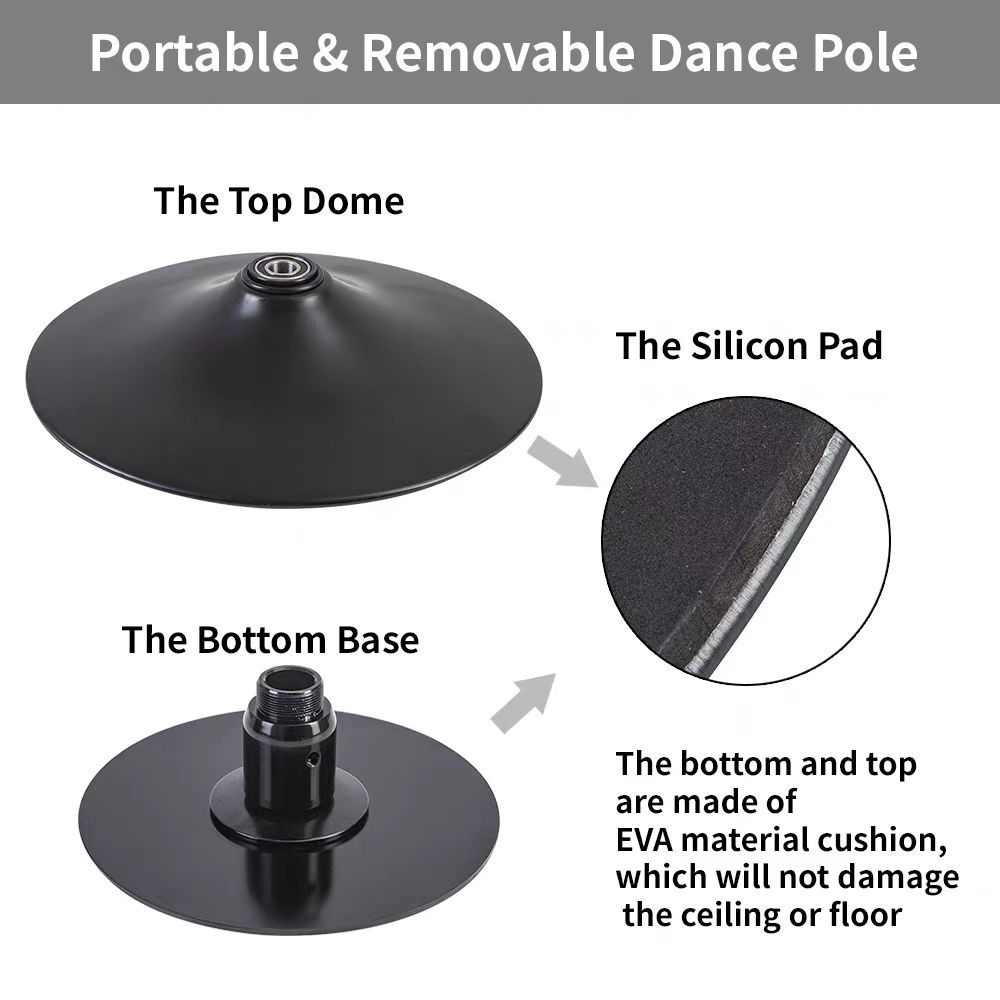 黑色钢管舞钢管家用便携式舞蹈室专业旋转固定跳舞杆Dancepole
