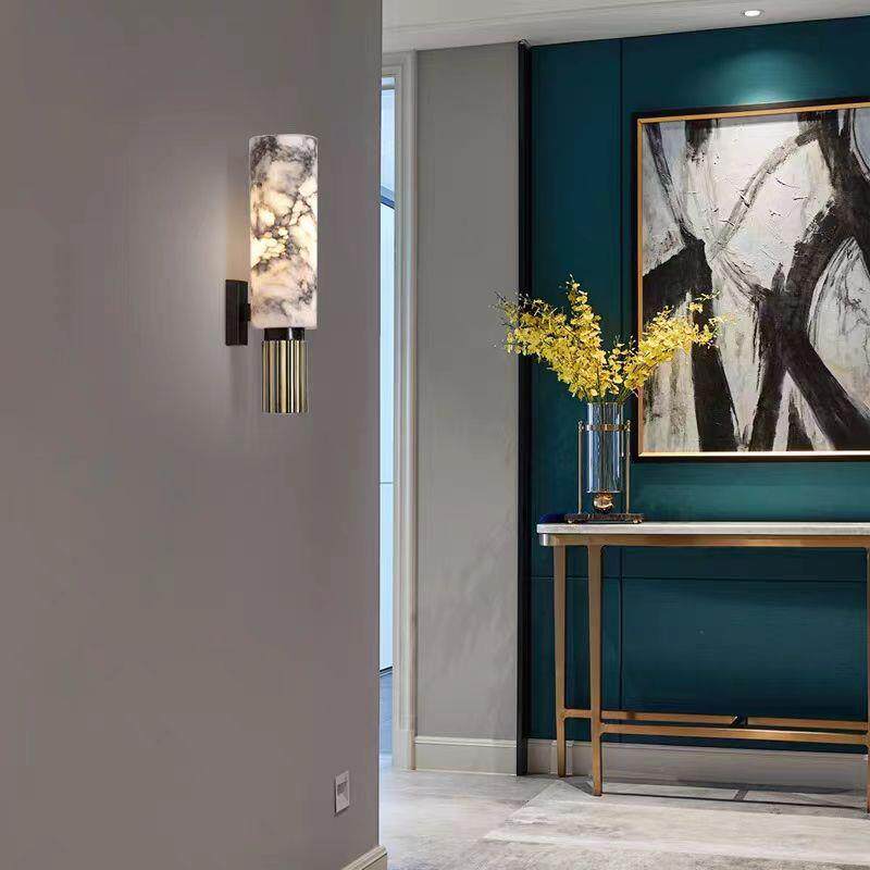 全铜云石壁灯客厅楼梯过道阳台玄关墙壁灯后现代卧室床头灯饰