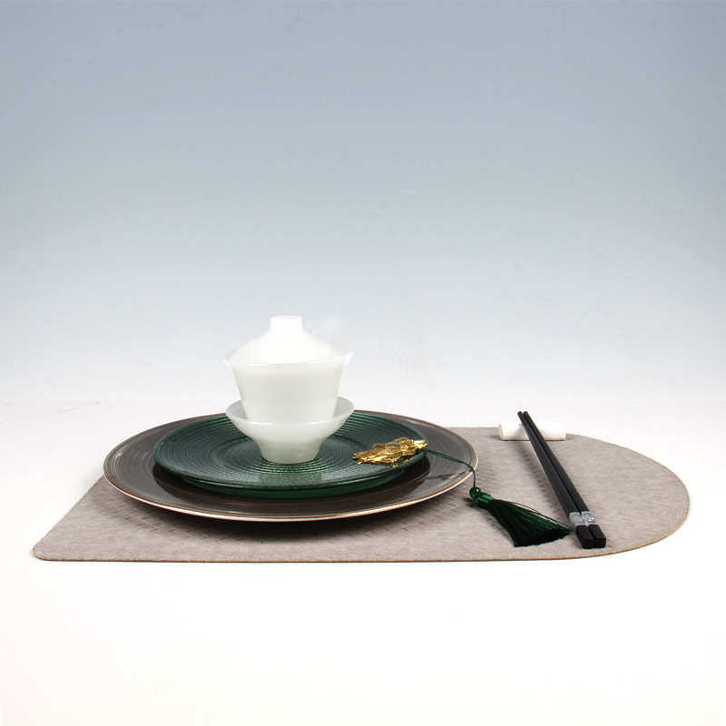 现代中式西餐盘子摆件软装样板房餐桌摆设样板房餐厅餐桌摆件餐具