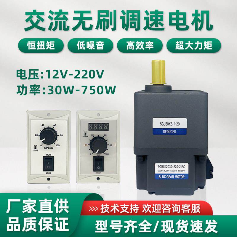 微型恒扭矩直流无刷高压减速电机220V单相可调速正反转马达控制器