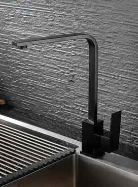 US304不锈钢JYH冷厨房龙头不锈热S钢厨房龙石头黑色烤漆石英水槽