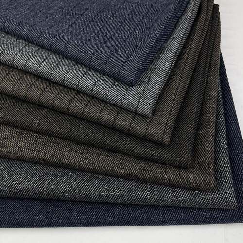 新款秋冬加厚色织条纹提花格子纹弹力面料仿羊绒大衣裤子裙子面料