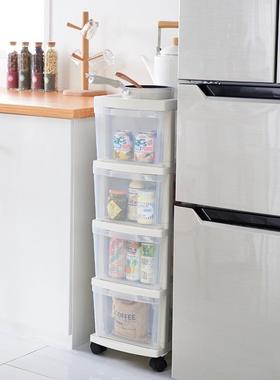 26m日式塑料6236夹透明抽屉柜多层轮移动收纳整理c缝柜衣物储带物