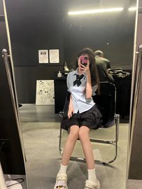 小个子学院风JK制服套装夏季纯欲短袖衬衫半身蛋糕蓬蓬裙两件套女