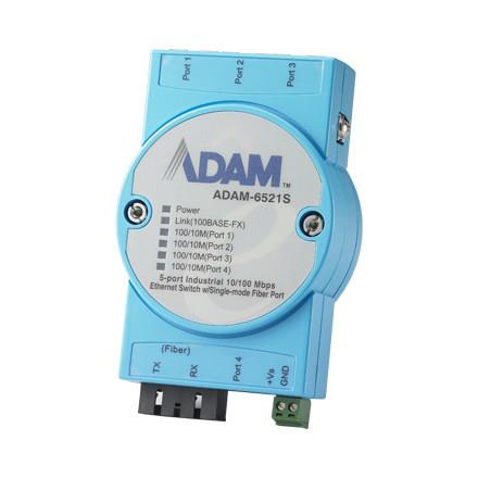 ADAM-6521S/6521/6521ST   4+1光纤端口工业以太网交换机 4个RJ端