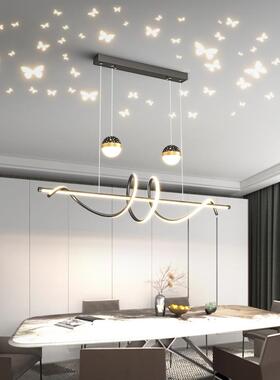 卧65现代环形灯智能黑色金色无主客餐厅套灯吊餐DD