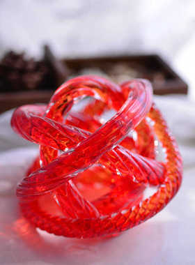 简约时尚家居玻璃麻团装饰玻璃 创意彩色玻璃摆件工艺品包邮礼品