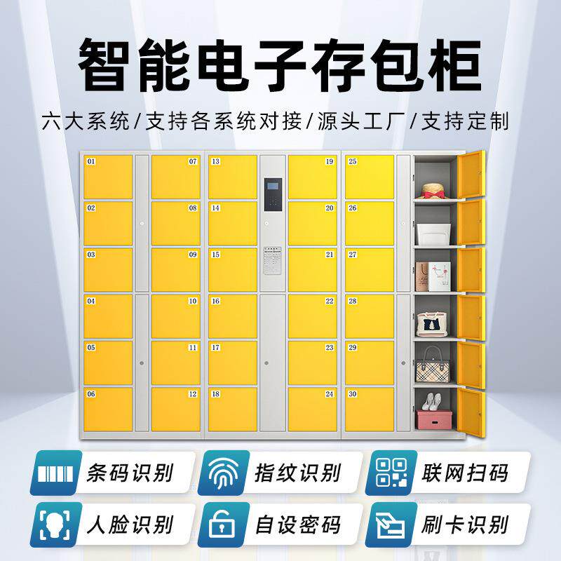 超市电子存包柜商场学校条码指纹人脸识别考场驾校刷卡智能寄存柜