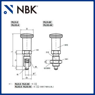 定位销 NBK 机械零配件厂家直供 分度销 长旋钮型 PLLX 分度柱塞
