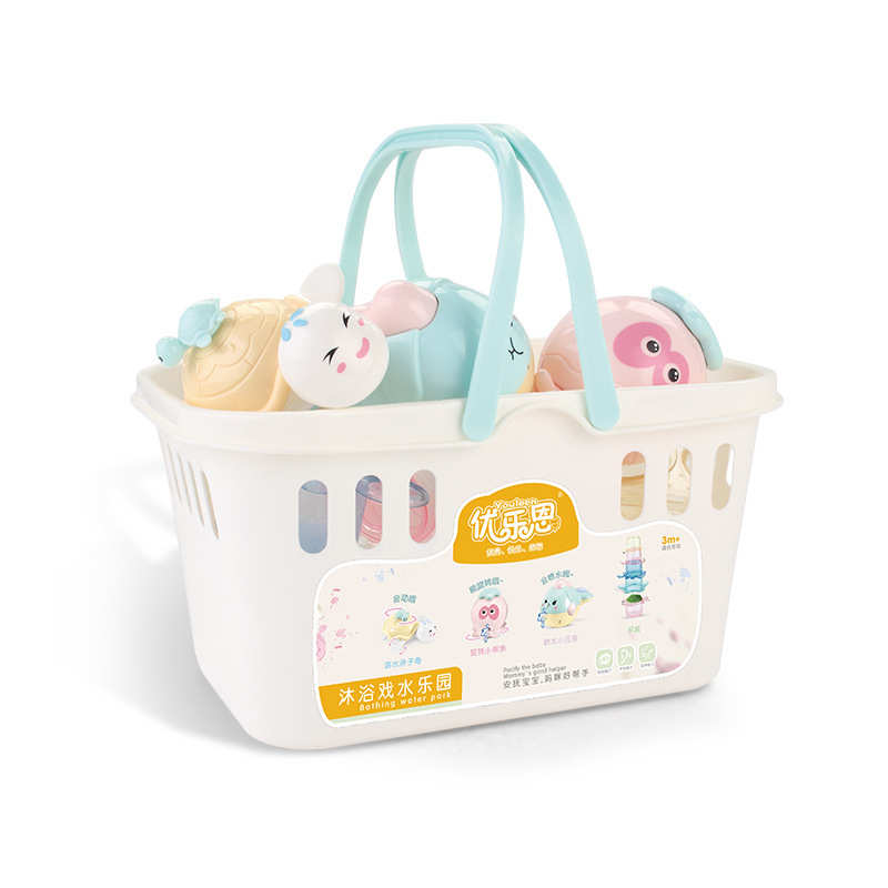优乐恩沐浴戏水乐园宝宝洗澡玩具儿童喷水戏水漂浮游泳套装叠叠乐