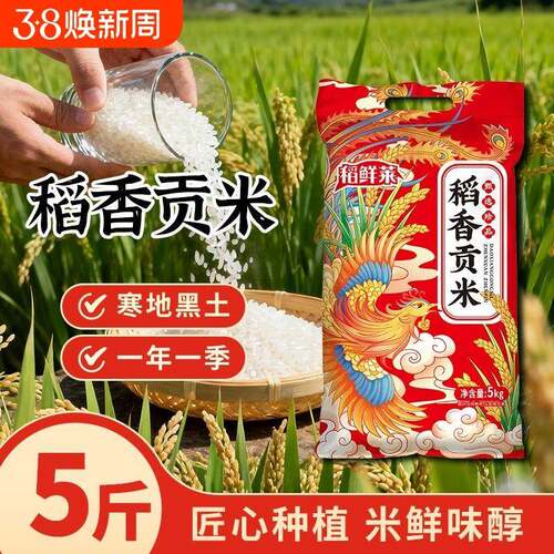 东北大米珍珠米5kg10斤装当季新米20斤产地直发稻香米50斤非真空
