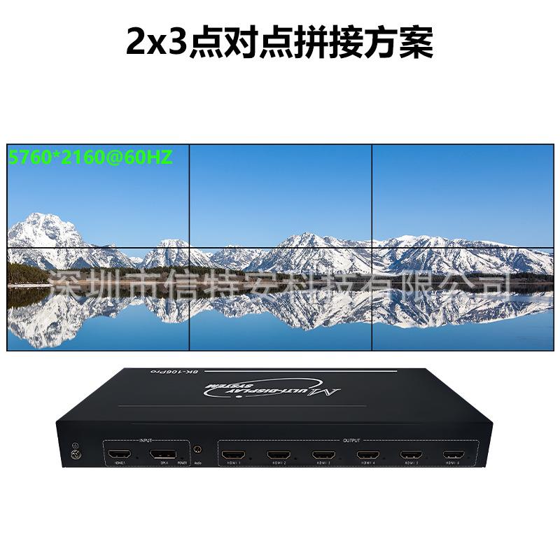 1进6出8K六屏HDMI多屏宝扩展仪大屏幕视频画面点对点拼接处理器路