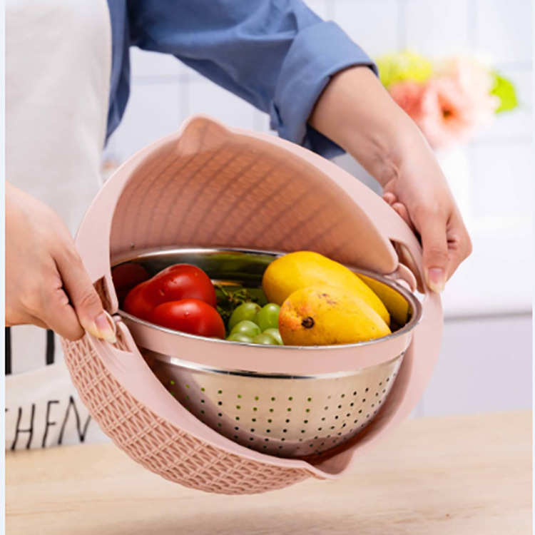 沥水沥水漏厨房用水家用洗菜盆双层筛盆盆水果盘果蔬沥水篮塑钢多