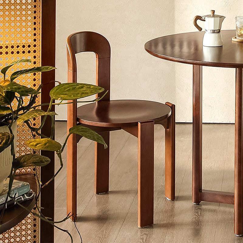 北欧现代中古实木餐椅设计师复古客厅小户型家用彩色靠背椅子加厚