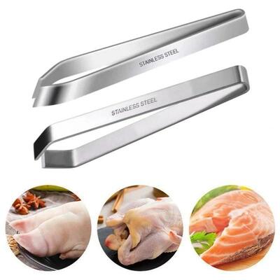 1pcs 430 Stainless Steel Fish Bone Tweezers Pincer Clip Pull