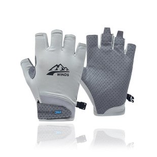 女士钓鱼手套防水防滑季男士透气不沾饵料骑行女款分指专用防割