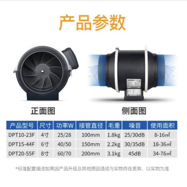 正野GENUIN管道风机排气扇卫生间增压管道式通风机DPT10-23F北京