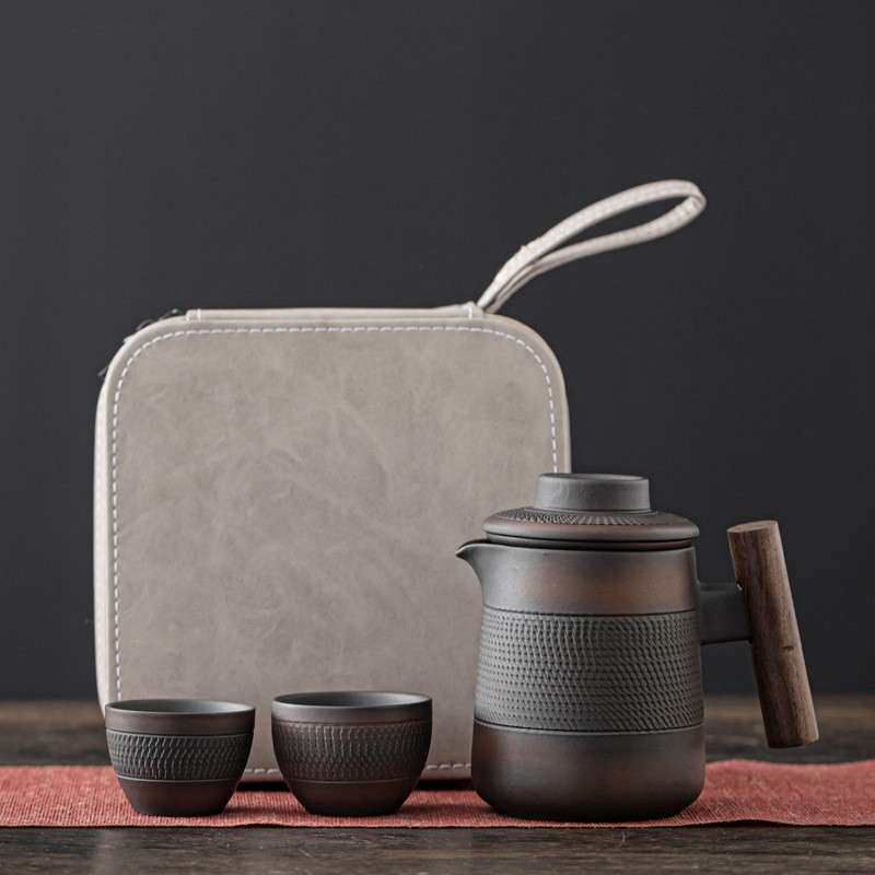 复古紫陶旅行茶具套装便携快客杯一壶二杯功夫泡茶壶车载户外旅游