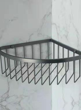 枪灰色卫生间置物架铜挂钩不锈钢挂件三角篮厨房
