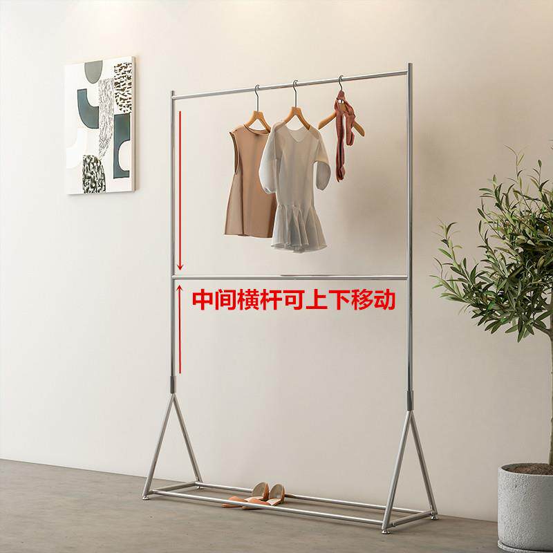 服装童店地落衣架女装双层货架不钢展Y-1示架锈简约装陈列架可调