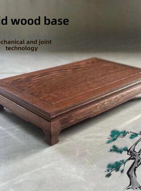 鸡翅木矩形实木底座花盆鱼缸佛像茶壶奇石工艺品装饰品红木支架