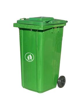 240L升号户盖外全卫新料大加厚环带分类塑料垃圾桶商用绿色厨