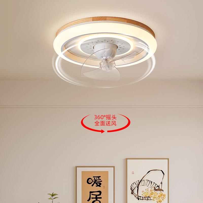 中山灯具厂卧室led吸顶风扇灯 北欧白色隐形静音吊扇一体主卧灯