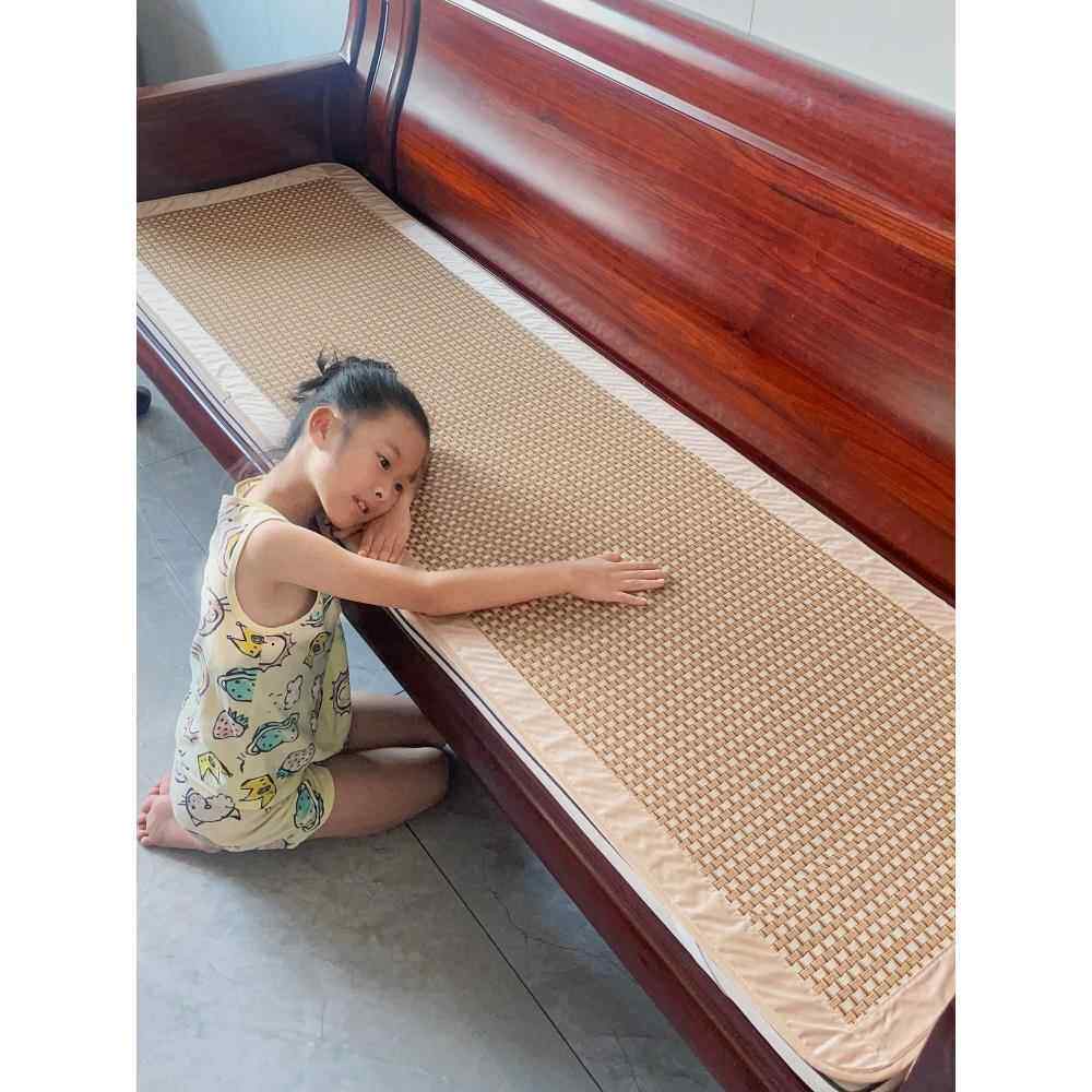 实木沙发垫凉席防滑夏天冰丝藤凉垫布艺真皮单双三人长躺椅坐垫子