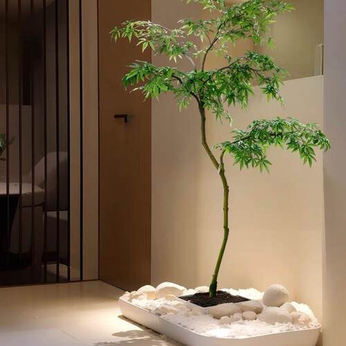 仿真枫树绿植家居客厅高端轻奢玄关假植物商场店铺造景装饰摆件