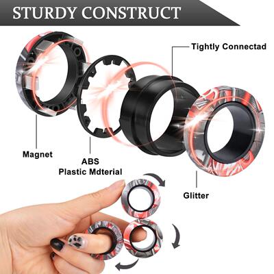 3Pcs Fidget Spinner Magnetic Ring Toys Fingers Magnet Rings