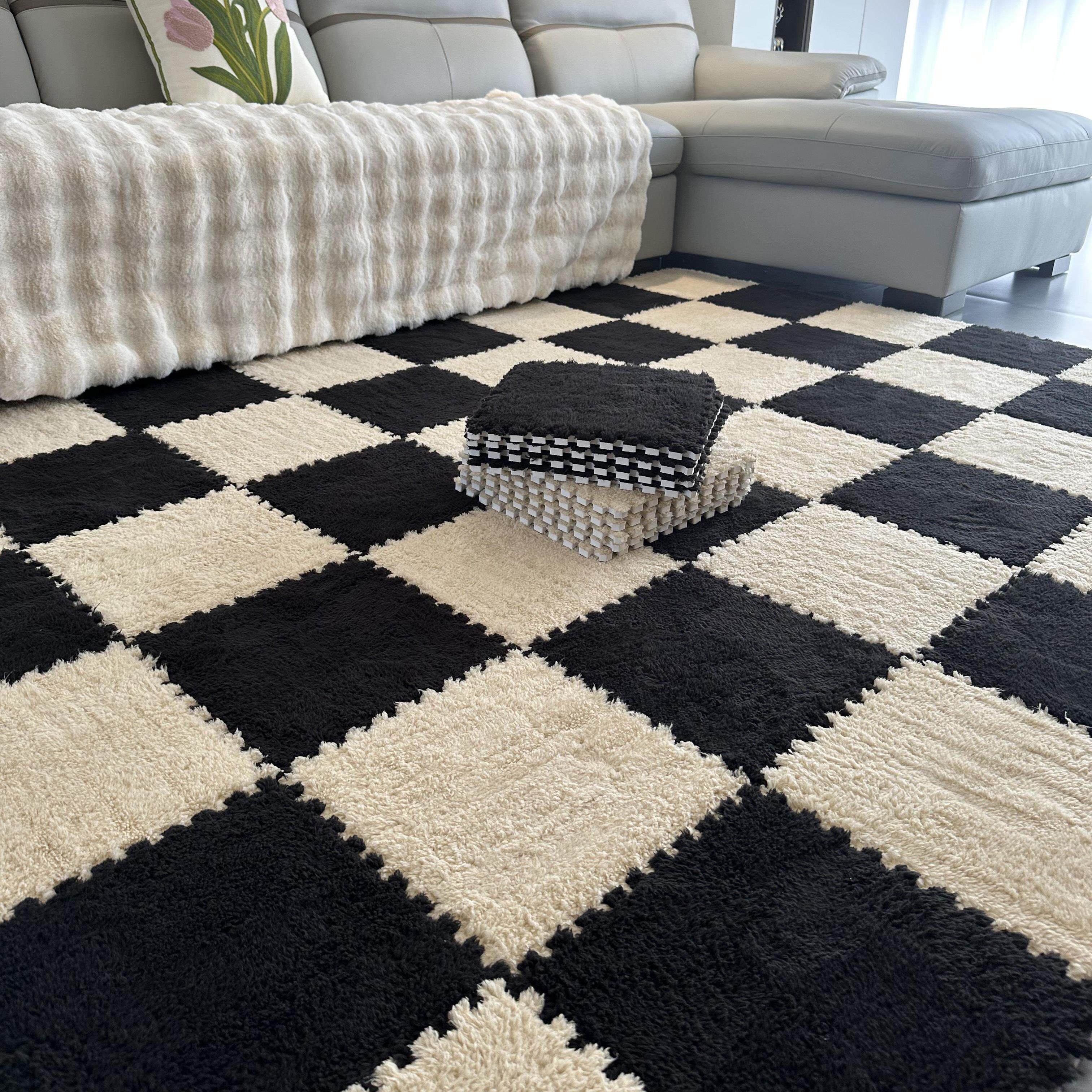 客厅地毯卧室床边拼接地垫满铺房间阳台绒面方块泡沫地板垫可裁剪