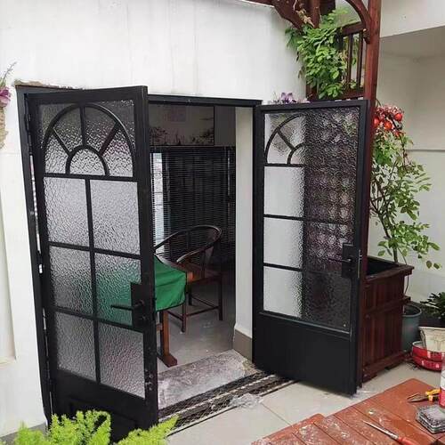 法式覆古老铁门玻璃化妆室门极简平开 门厕所包厢门店铺门简约定
