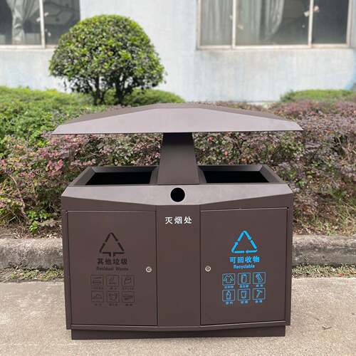 户外不锈钢镀锌钢板分类垃圾桶垃圾箱景区市政环卫室外分类果皮箱