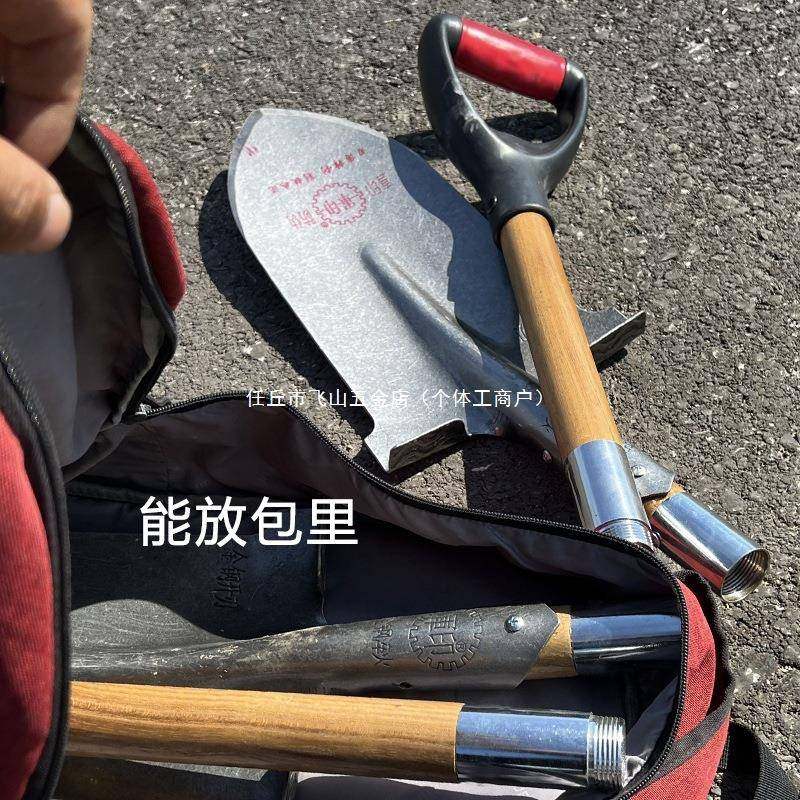车加厚铁锹锰钢挖宝土锨铲子小铁锨户尖头可折叠外拆卸731锹载探