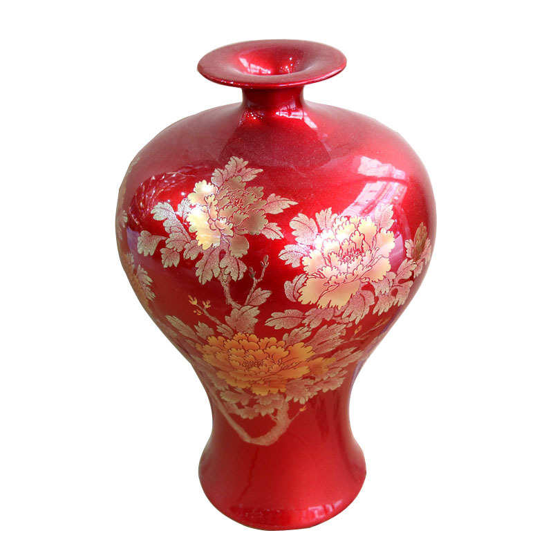 景德镇陶瓷器水晶釉花瓶插花现代简约家居客厅装饰工艺品摆件定制