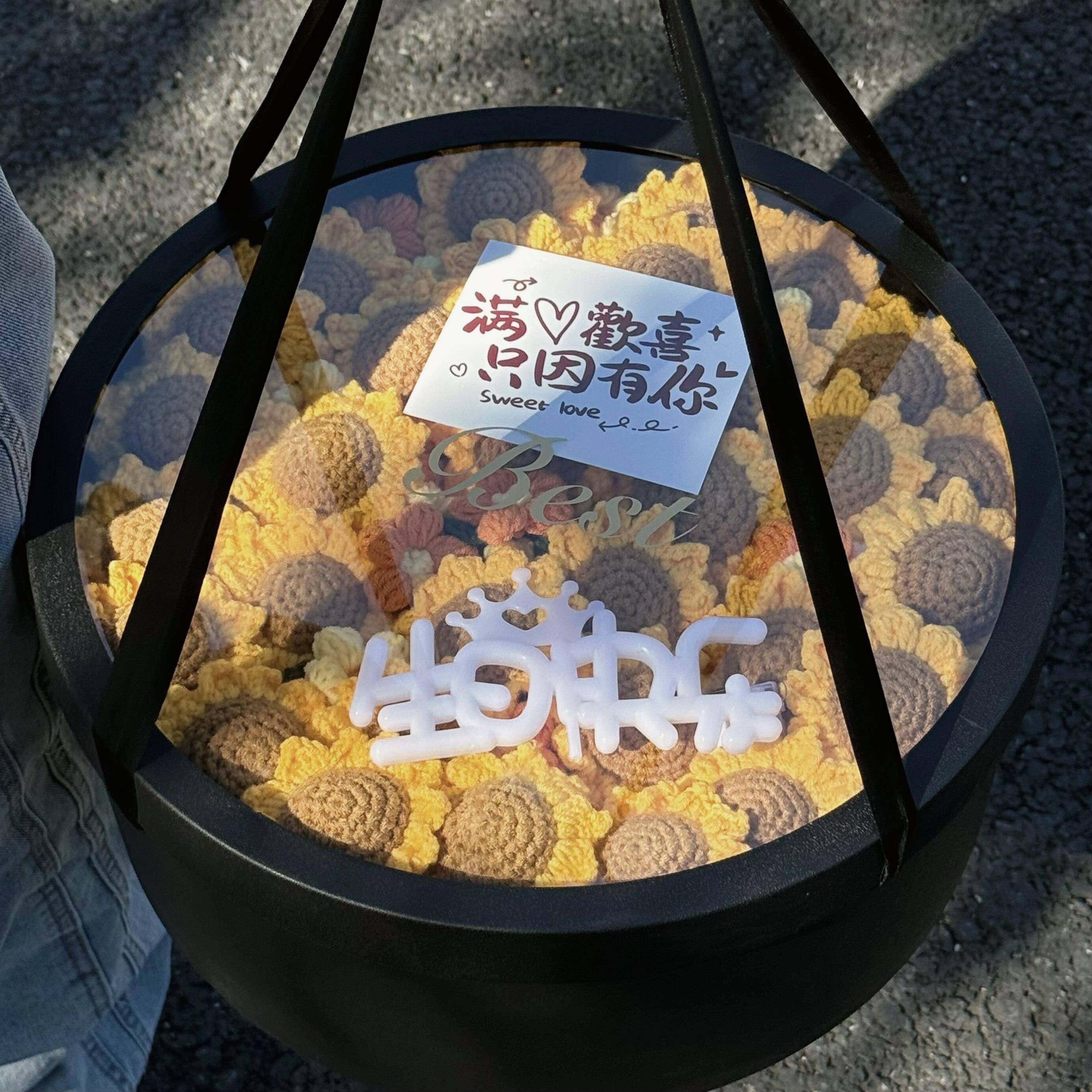 新年礼物玫瑰花毛毯成品送女生闺蜜生日礼物花束冬天被子向日葵