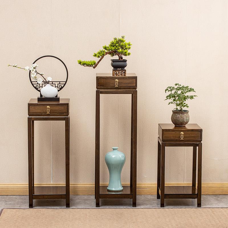 中式博古架古董小摆件架茶室茶具展示置物架客厅玄关盆景底座花架
