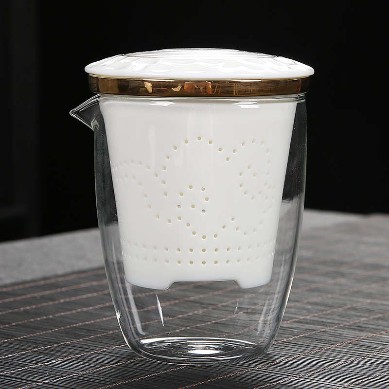 轻奢羊脂玉瓷快客杯便携式功夫旅行茶具套装玻璃茶壶户外一壶三杯